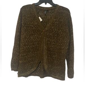 Jason Maxwell Brown One Button Fall Cardigan Brown Multi Occasion - Size L